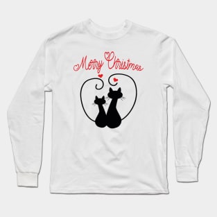 Christmas cat love Long Sleeve T-Shirt